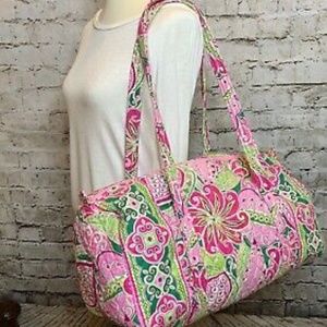 Vera Bradley Pinwheel Pink Iconic Small Duffel